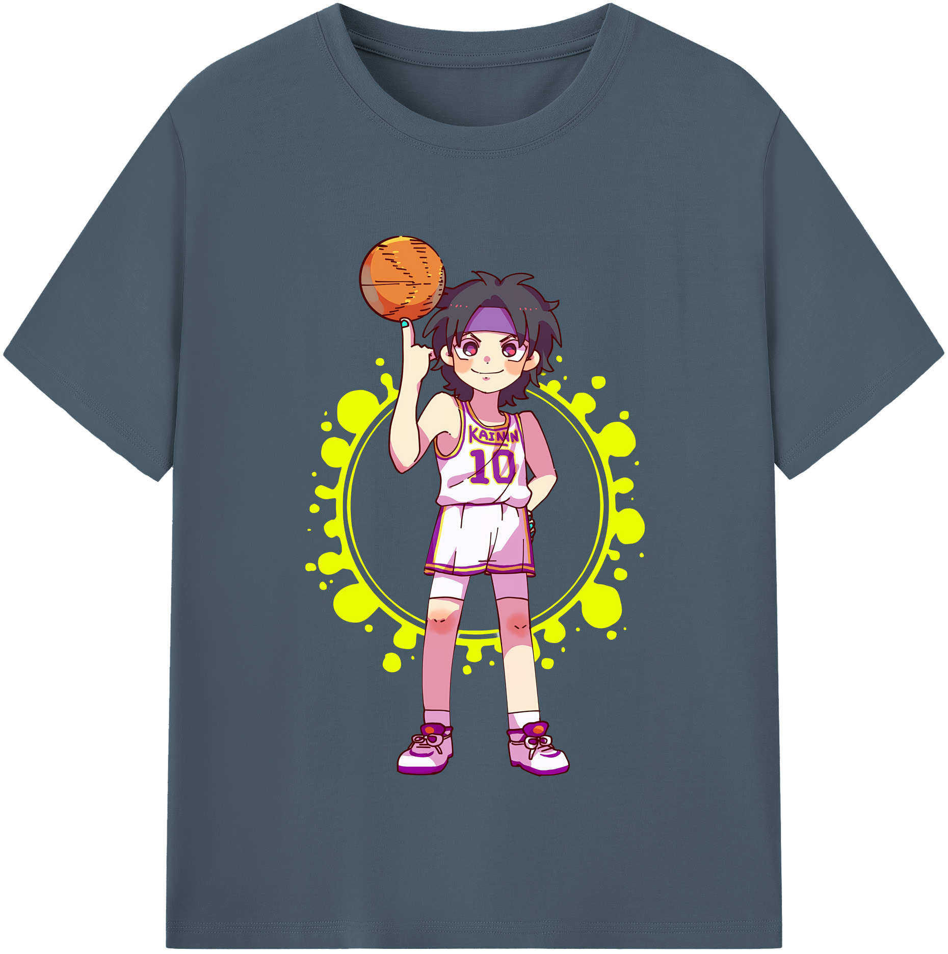 SLAM DUNK／スラムダンク 綿100％半袖Tシャツ（フロントプリント）